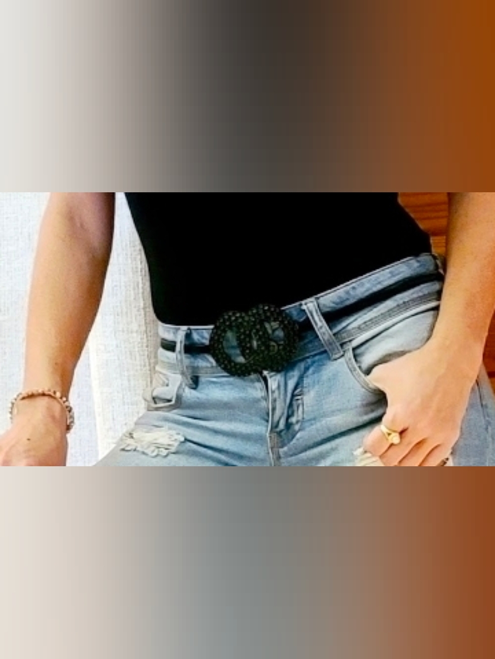 Black Stretch Buckle Belt